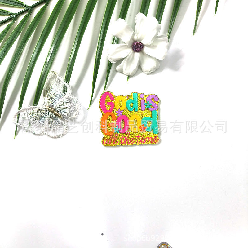Wholesale 10pcs/pack sequin acrylic faith series DIY