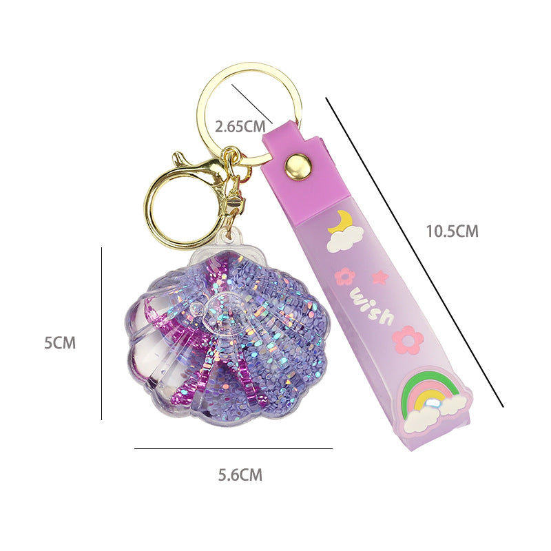 Wholesale Creative Oil-infused Ocean Shell Keychain