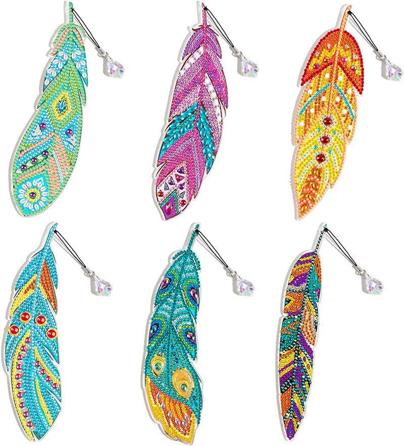 Wholesale Acrylic Diamond Feather Face Mask Cat Claw Bookmark