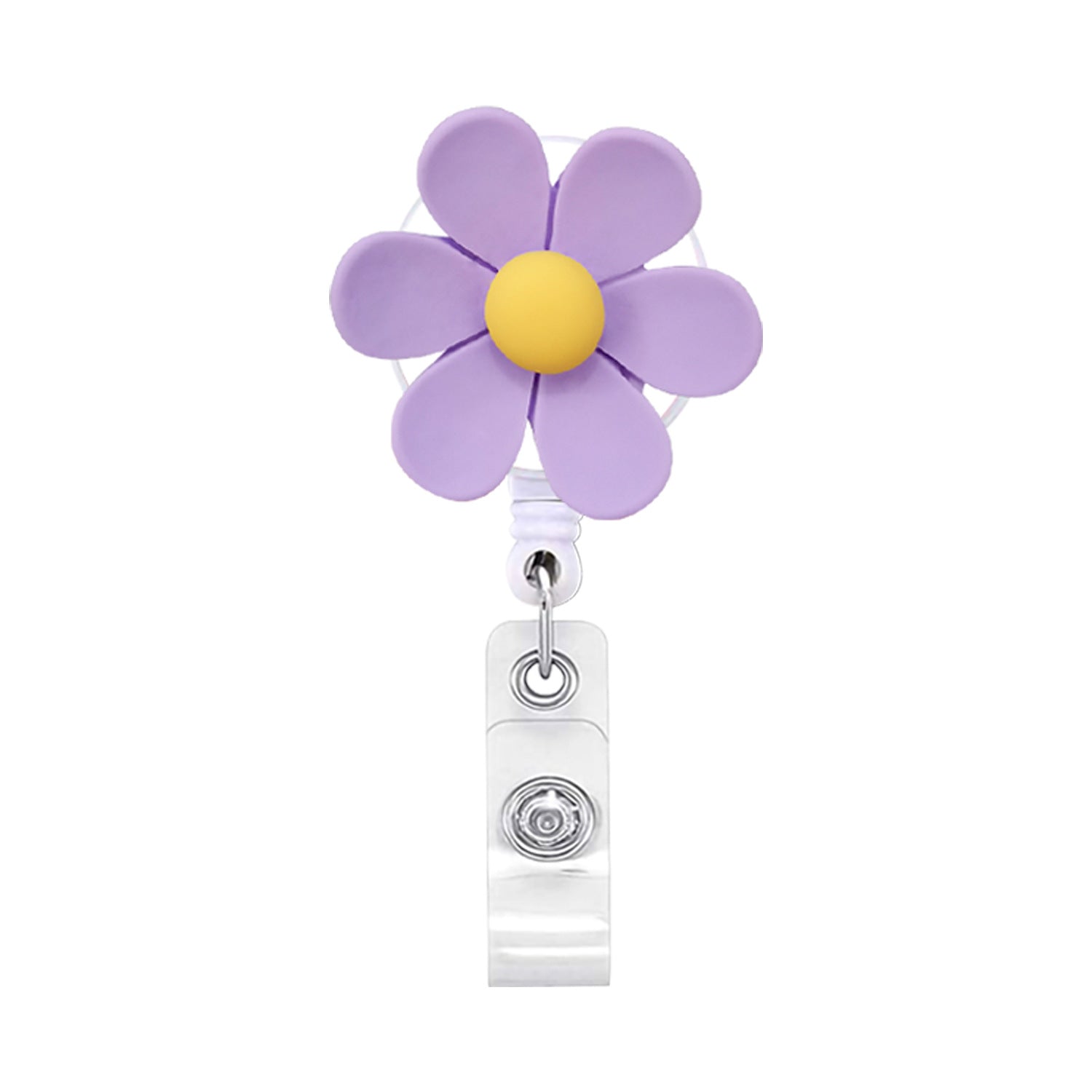 Wholesale Badge Reels Resin Flower Retractable Keychain
