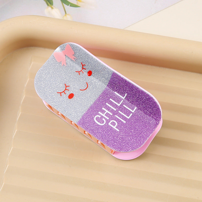 Wholesale Acrylic Pill Shaped Hair Claw Clip Pink Green Medicine Hair Accessory Trendy Everyday Styling Gift