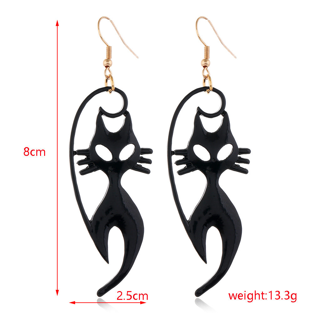Wholesale Halloween Scary Funny Spider Pumpkin Alloy Dripping Oil Earrings