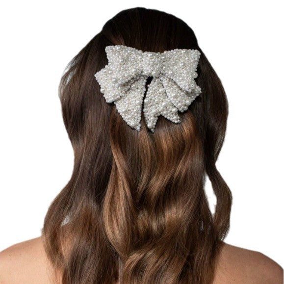 Wholesale Fashion Sweet Pearl Bow Hairpin