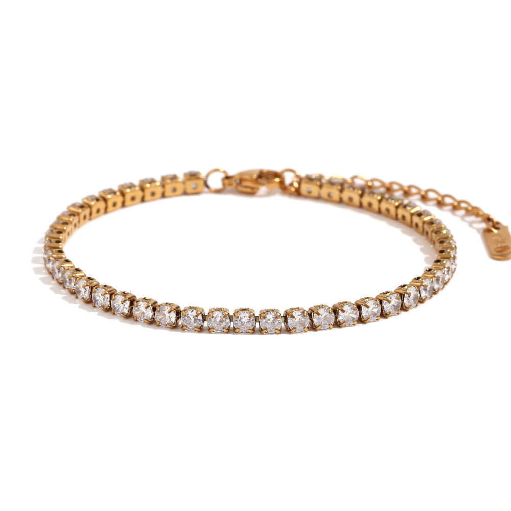 Wholesale Gold and silver zircon-set Stainless Steel Bracelets