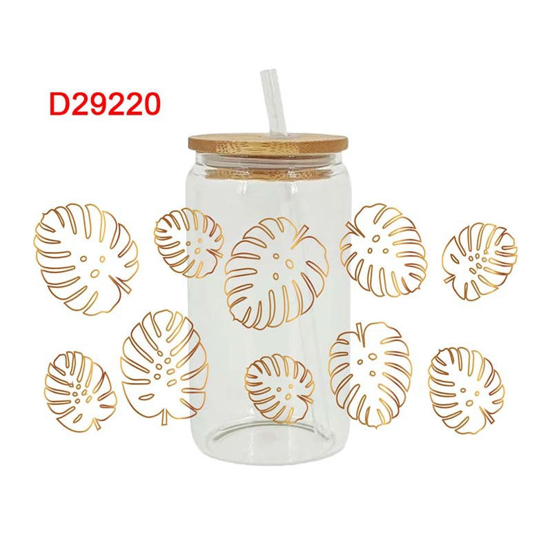 Wholesale Uv Transfer Sticker Glass Cup Crystal Label Crystal Sticker 16OZ UV DTF WRAPS