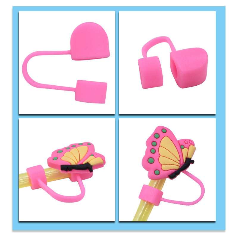 Wholesale Random 100pcs 10mm  Valentine' s Day dust plug straw accessories