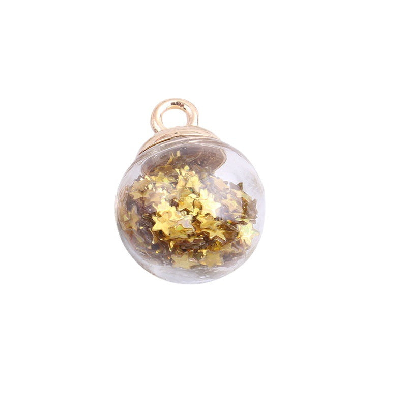 Wholesale 10pcs Colored transparent star glitter crystal glass ball beads