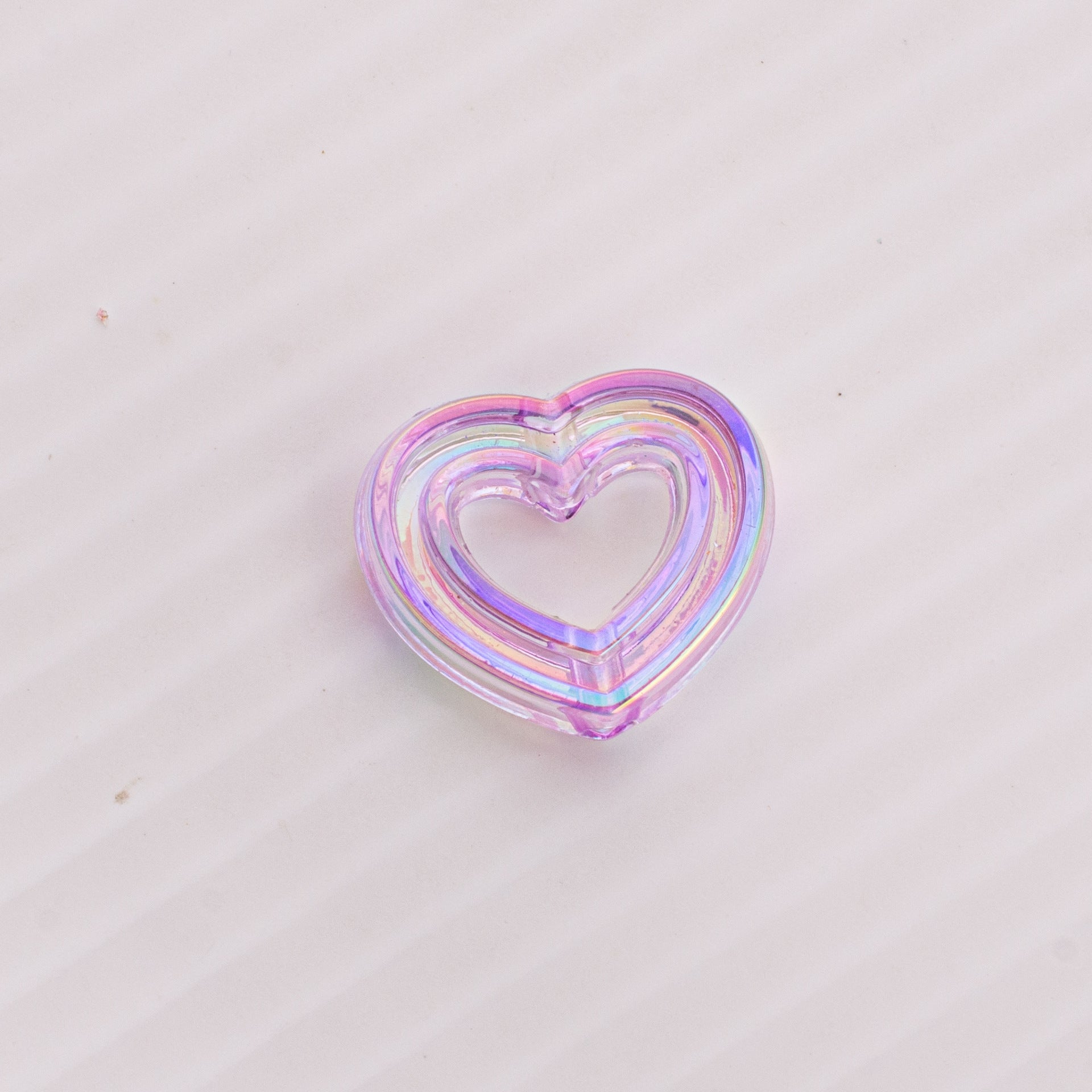 Wholesale 10PCS Transparent Love Acrylic Straight Hole Vertical Hole Peach Heart Ring