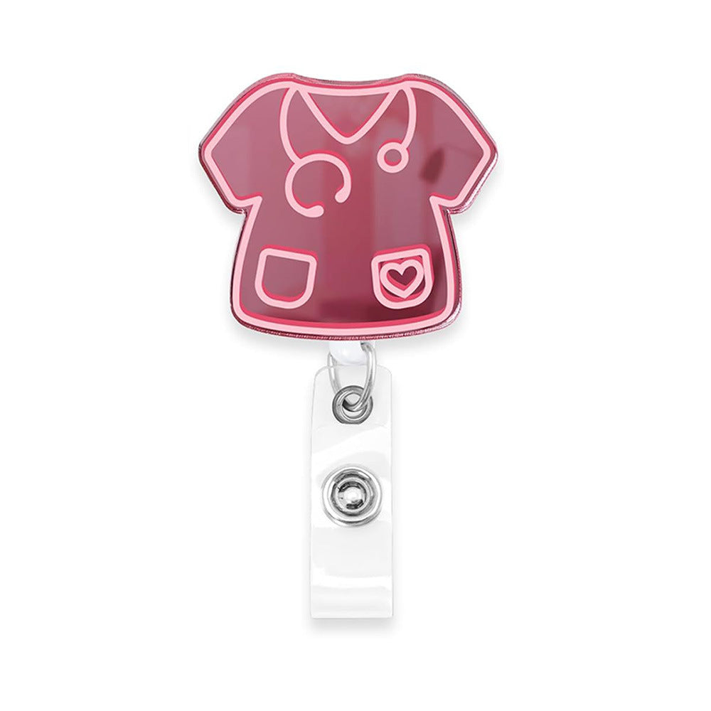 Wholesale PVC Gradient Color Medical Acrylic Badge Scroll Extendable Keychain