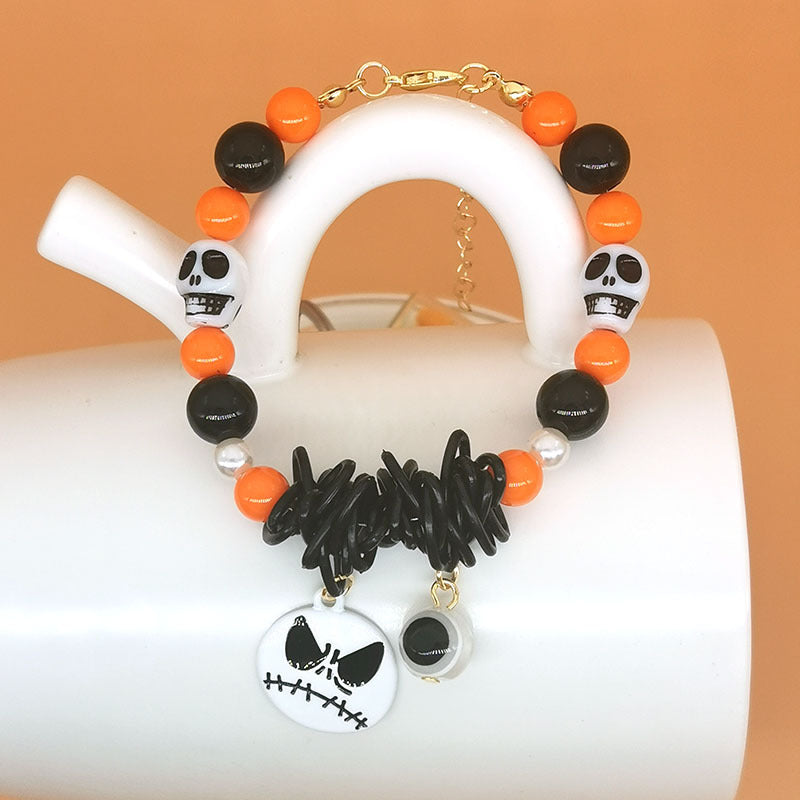 Wholesale 2PCS Halloween Pumpkin Ghost Alloy Bracelet