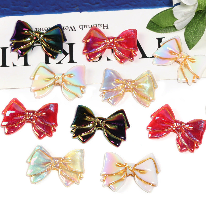 Wholesale 50pcs  Acrylic Gilded Bow Beads DIY