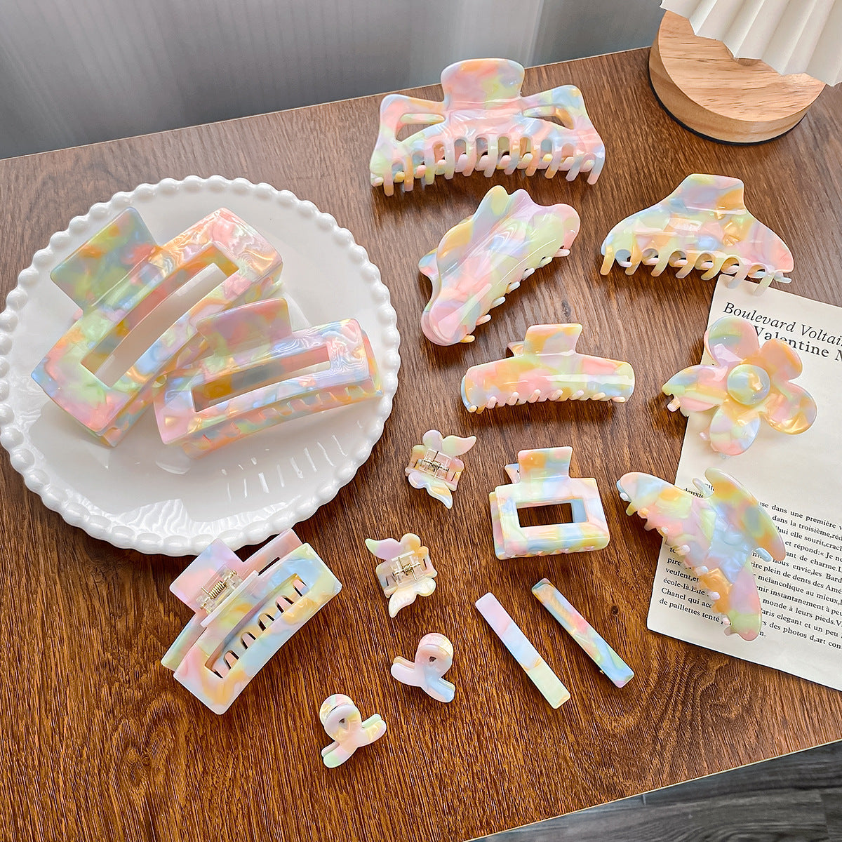 Wholesale Colorful Acetate Grippers Hair Clips