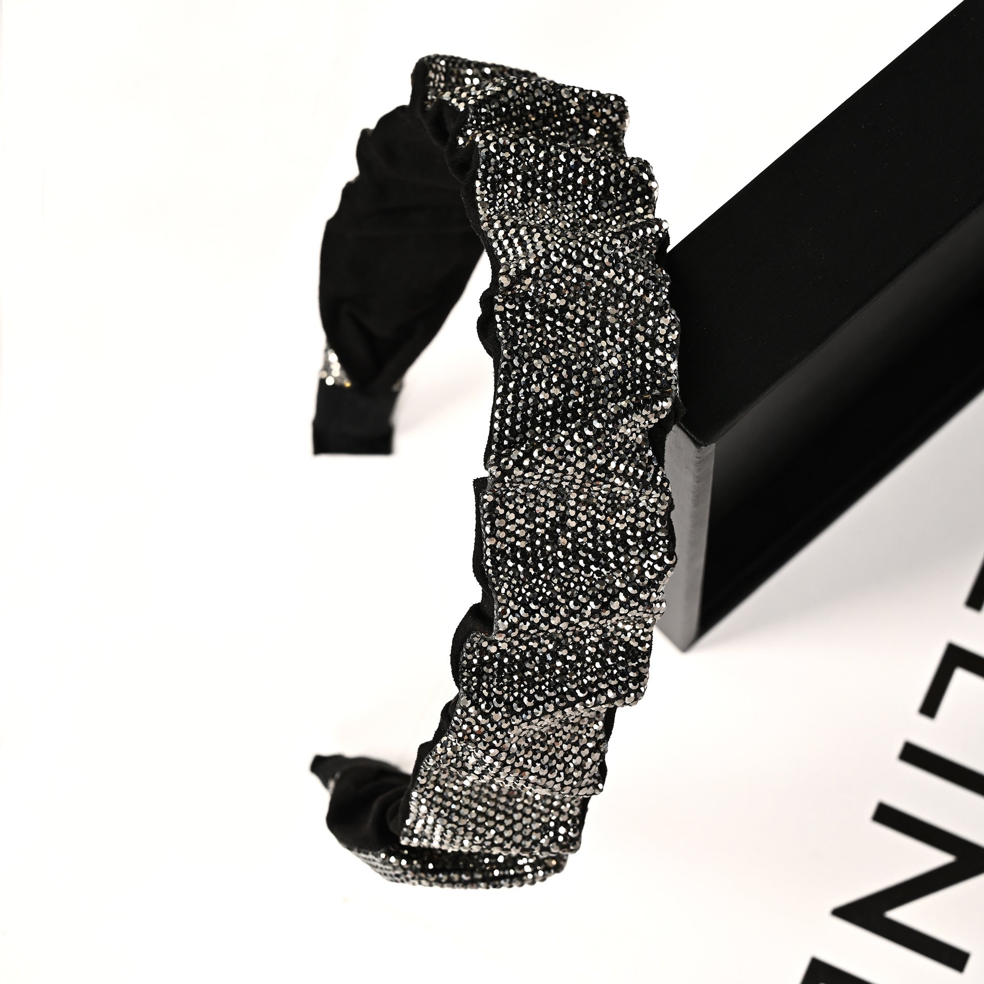 Wholesale Colorful Pleated Full Diamond Sparkling and Dazzling Personality High-end Wide Edge Headband