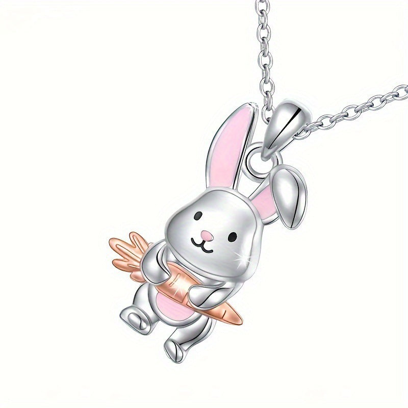 Wholesale  Cute Cartoon Pink Rabbit  Necklace