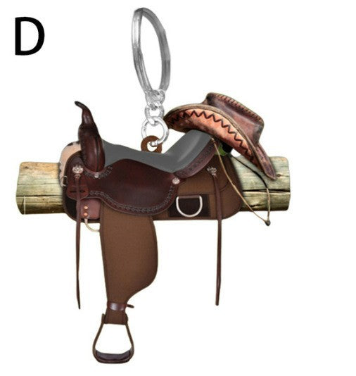 Wholesale Acrylic Saddle Car Keychain