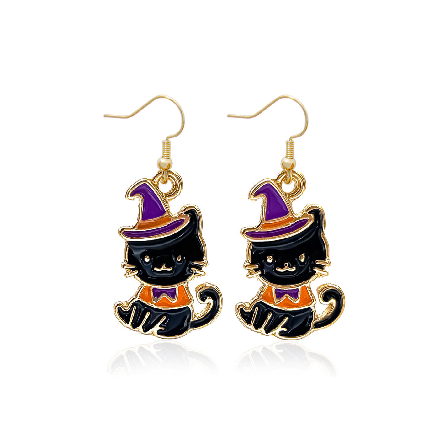 Wholesale   Web Pumpkin Stud Earrings Trendy Rhinestone Cartoon Jewelry Accessory For Party Gift