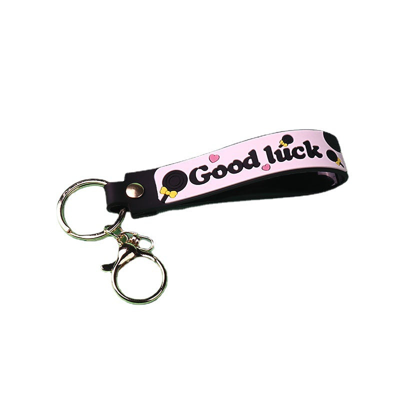 Wholesale PVC Candy Color Soft Rubber Cord Keychain