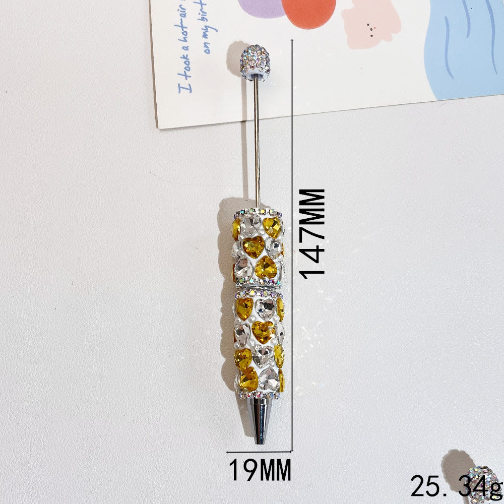Wholesale 5pcs Heavy Heart Full of Diamond Fancy Beadable Pens