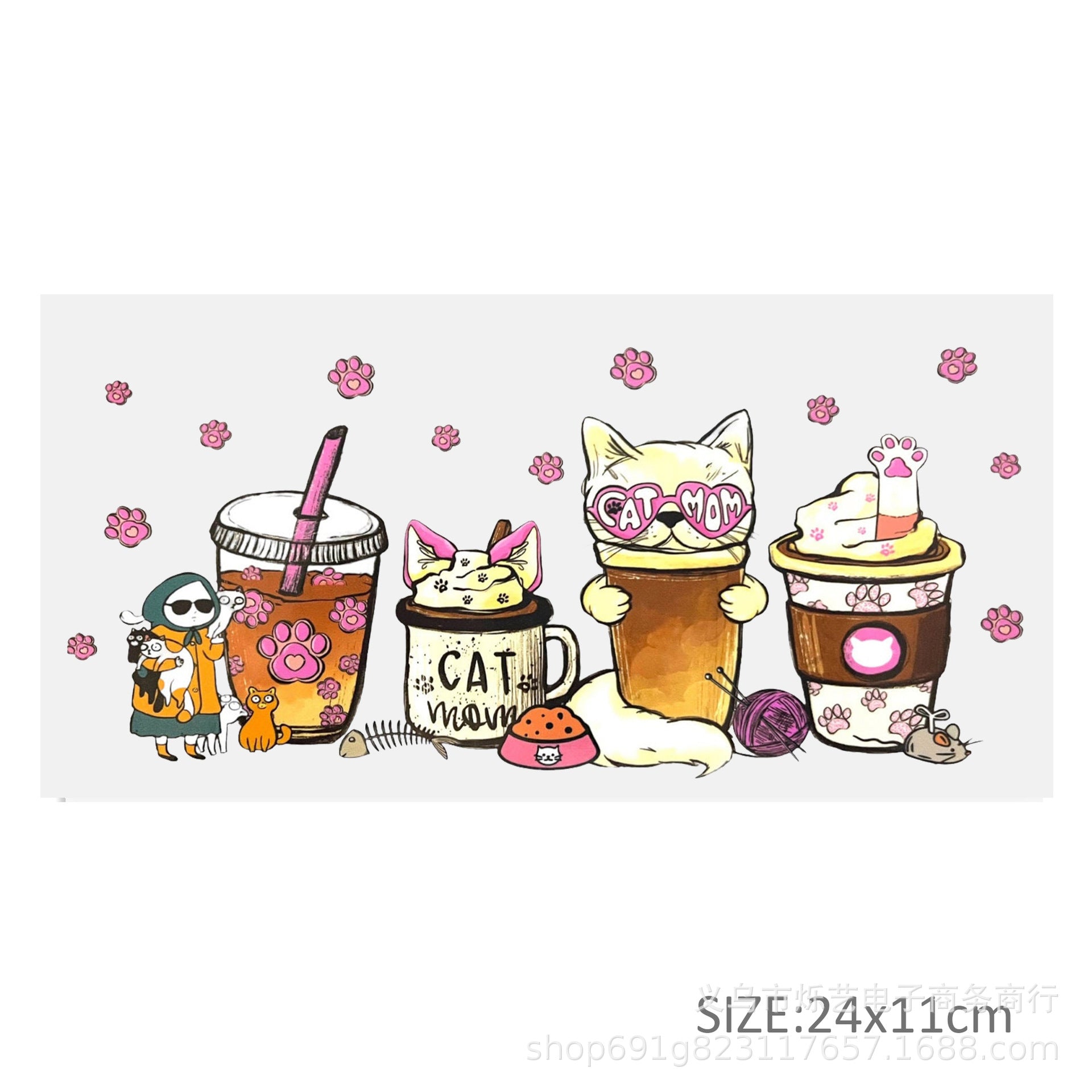 Wholesale Drink series transparent 16oz Cup UV DTF Wraps