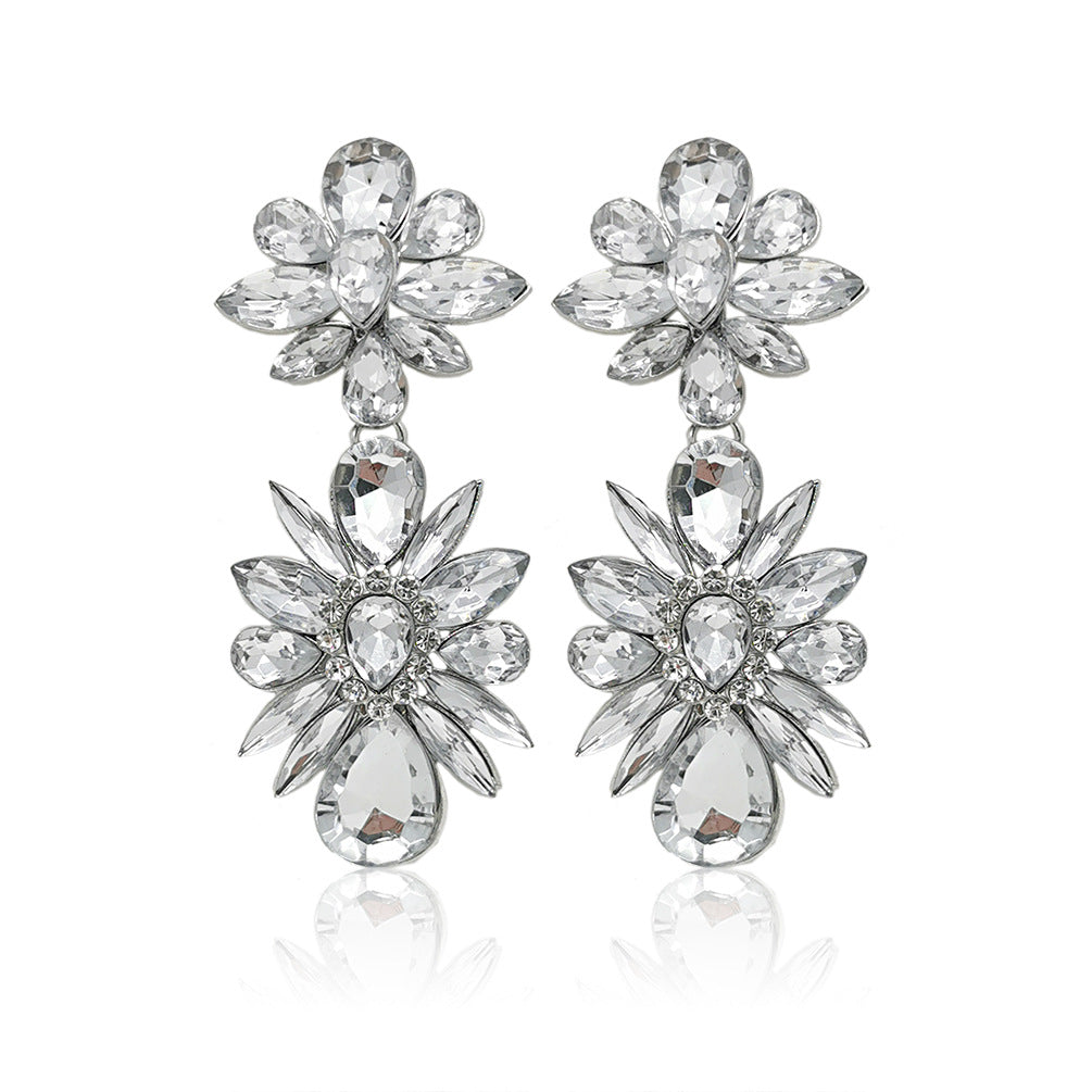 Wholesale Crystal Diamond Flower Earrings Earrings