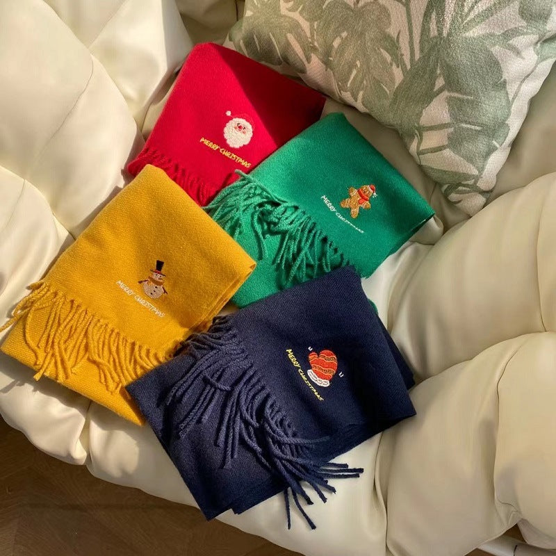 Wholesale Warm and Thick Christmas Red Scarves for Autumn and Winter