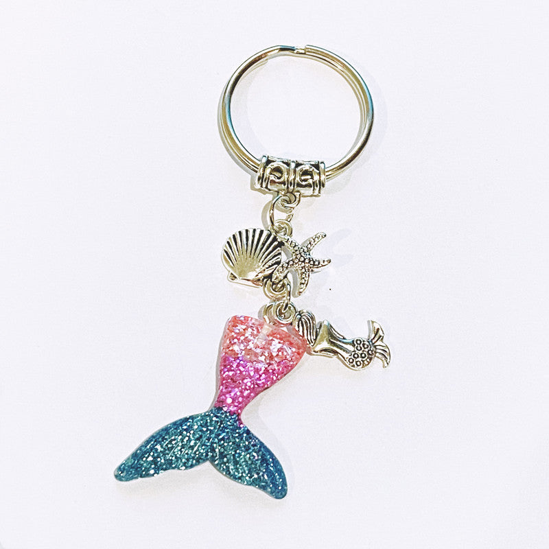 Wholesale Alloy Mermaid Starfish Keychain