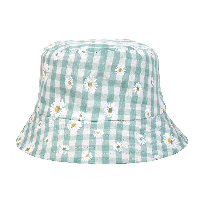 Sombrero de cubo de poliéster de impresión a cuadros con protector solar al por mayor