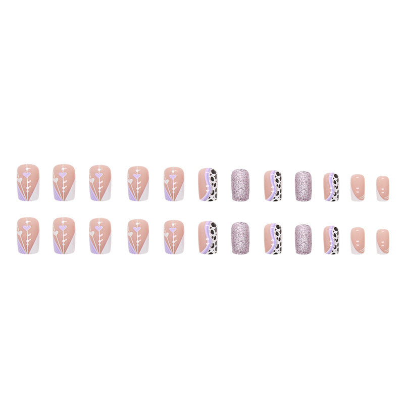 Wholesale Milk Cow Pattern Love Nail Stickers