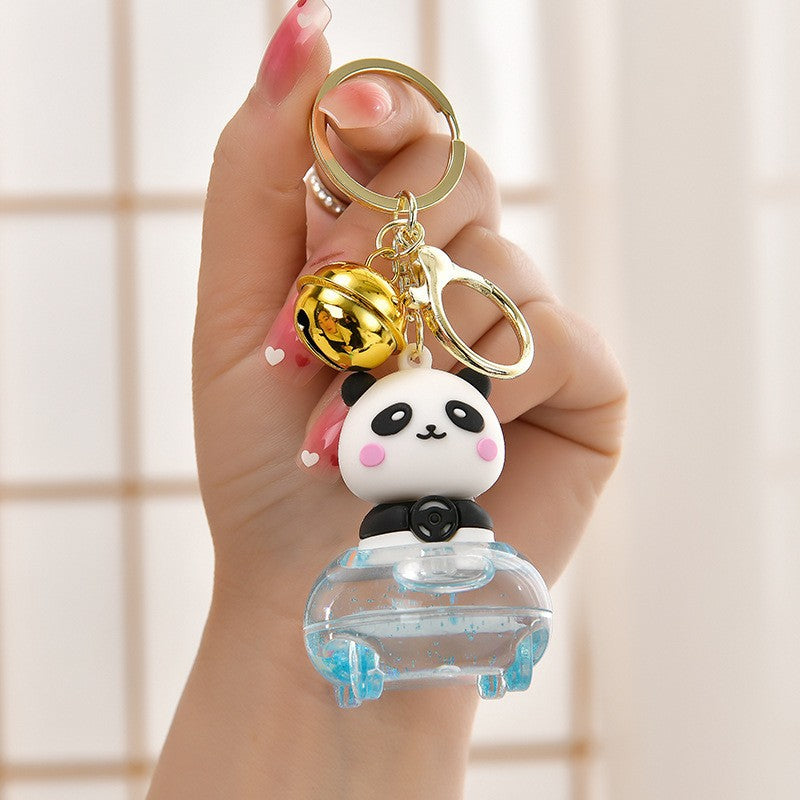 Wholesale Acrylic flowing sand bottle bag keychain