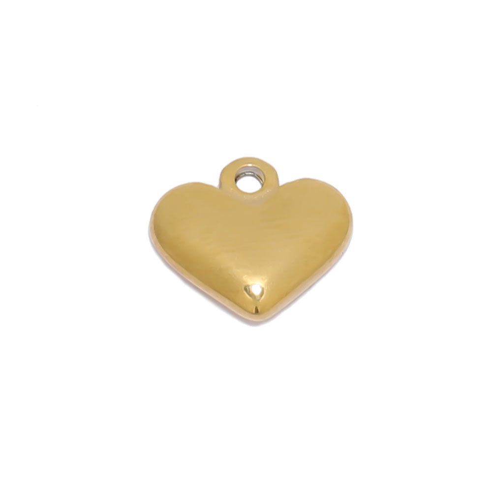 Wholesale 5PCS/PACK Stainless Steel Three-dimensional Peach Heart Small Pendant DIY Jewelry Pendant