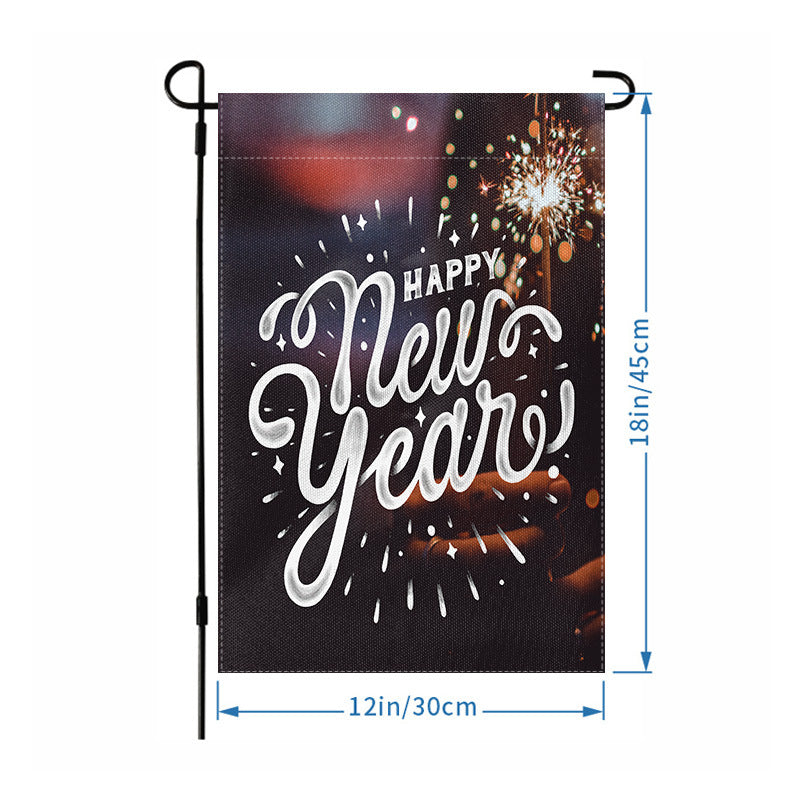 Wholesale 2026 New Year Garden Flag Hanging Flag Party Atmosphere Garden Flag