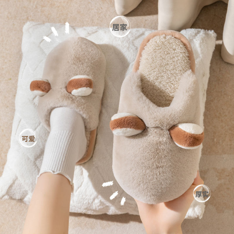Wholesale Winter Indoor Home Thick Bottom Non-slip Warm Couple Plush Slippers
