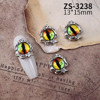 Wholesale Dark Cyberpunk Devil Eye Nail Art Decor In Alloy Metal Trendy Chic Nail Accessory For Everyday And Resale