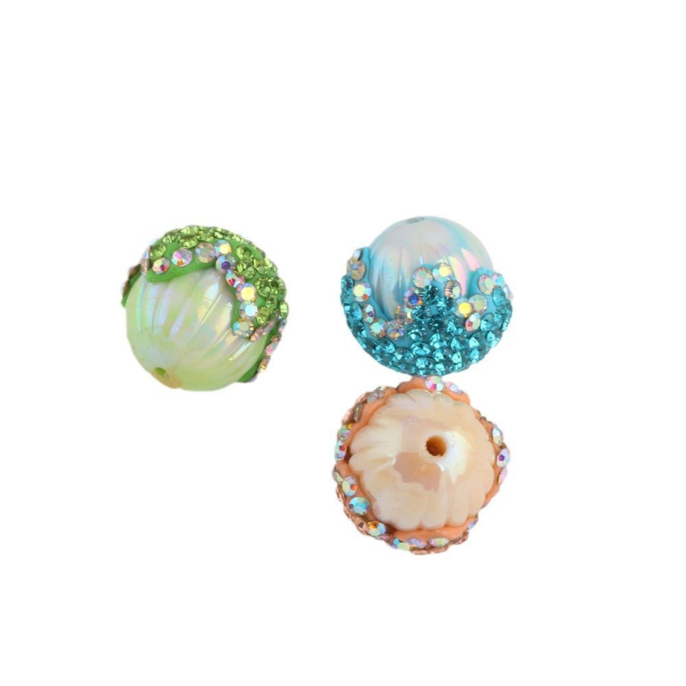 Wholesale 6pcs Acrylic Pine Cone Balls with Pen Soft Clay Straight Hole Beads DIY Accessories