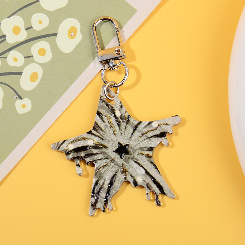 Wholesale 10pcs/ pack fireworks five-pointed star pendant diy keychain pendant