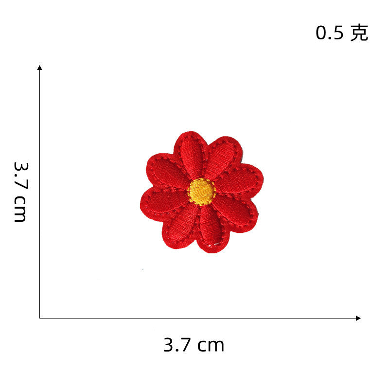 Wholesale Polyester Embroidered Flower Patches Cartoon Bee Sunflower DIY Clothing Decor Resale Accessory