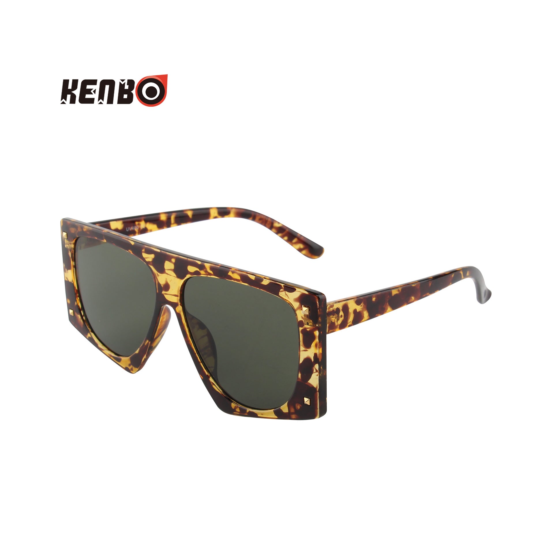 Wholesale Box leopard print large frame sunglasses