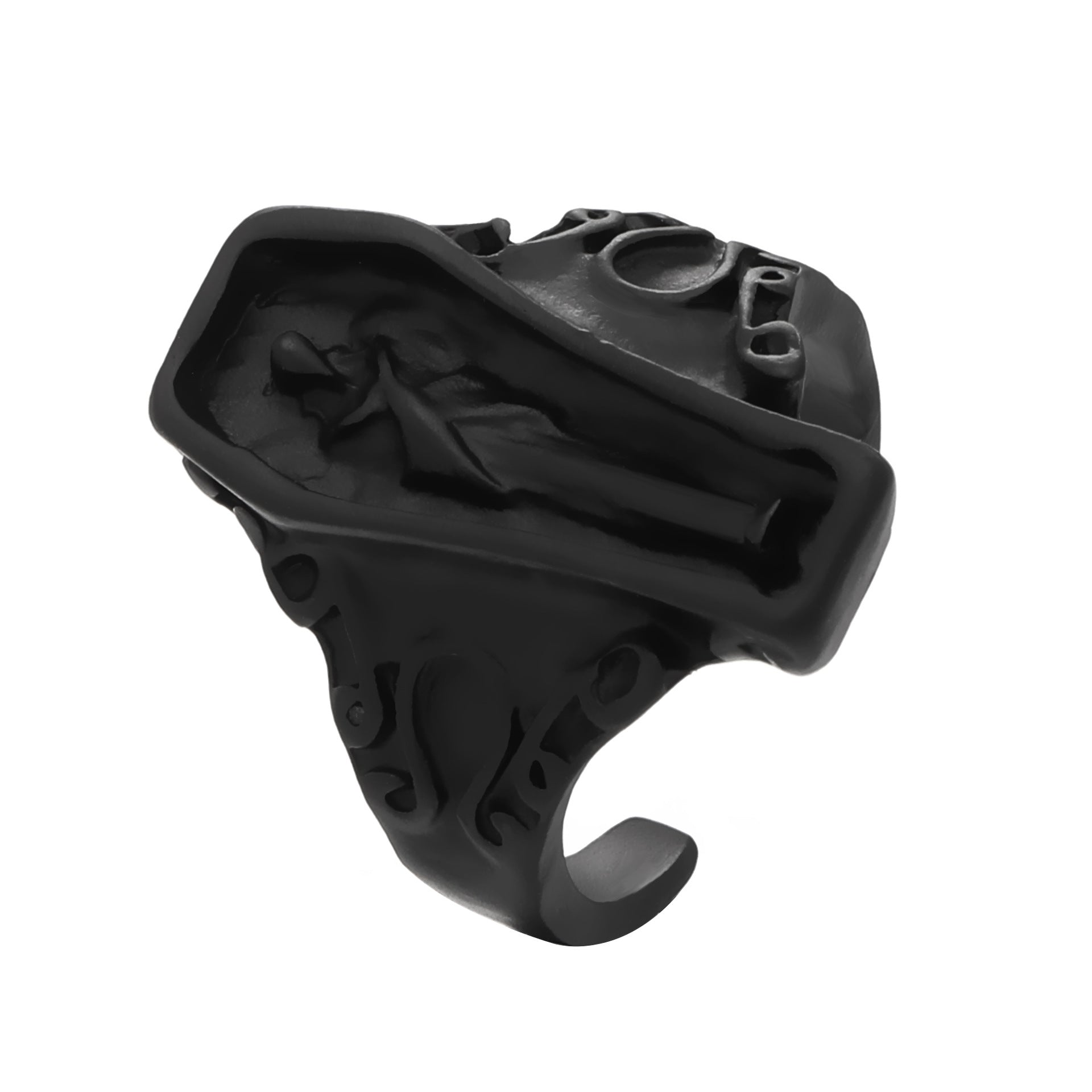 Anillos de aleación de aleación de ataúd gótico de Halloween al por mayor