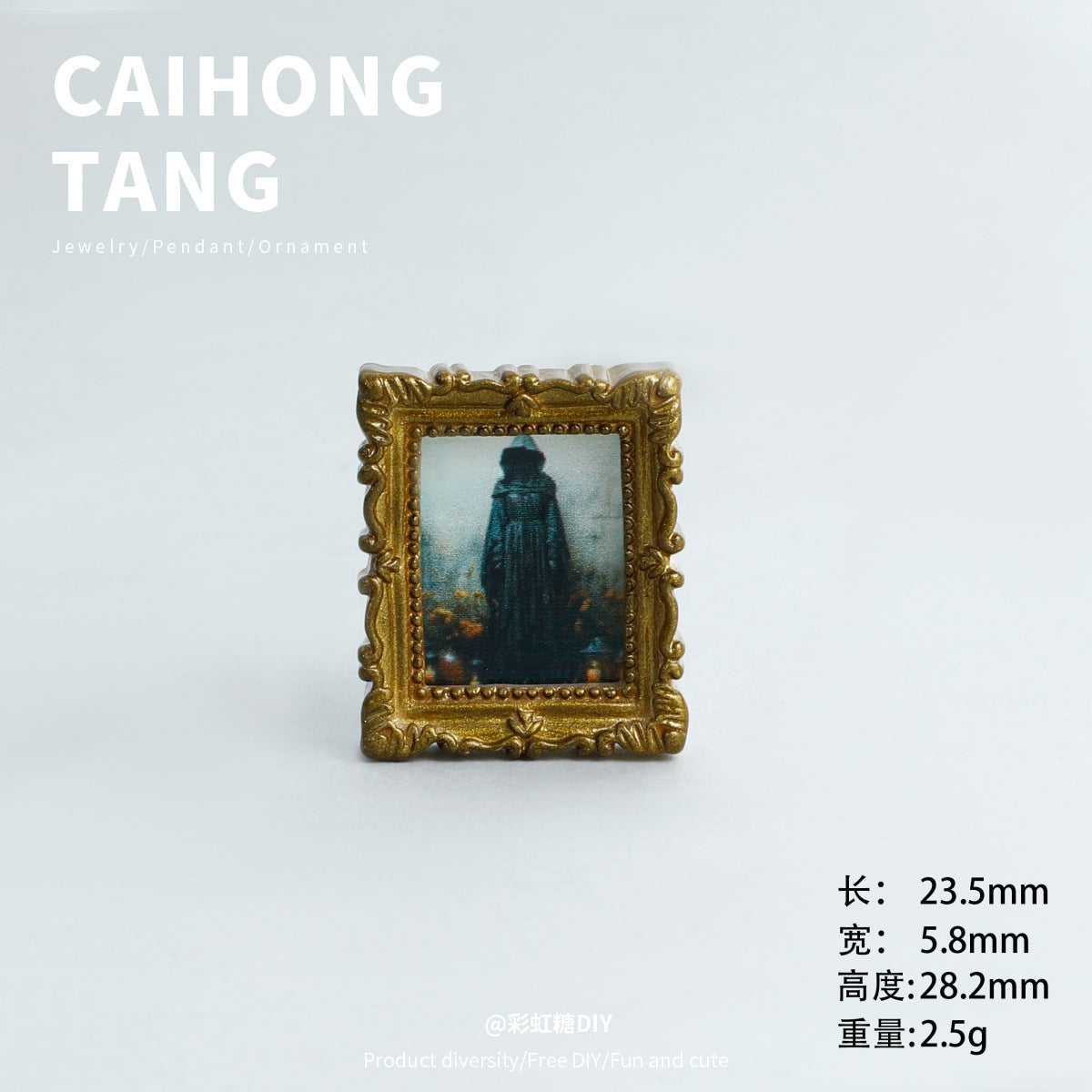 Wholesale Mini Resin Golden Ghost Photo Frame Art Decoration DIY Refrigerator Magnets