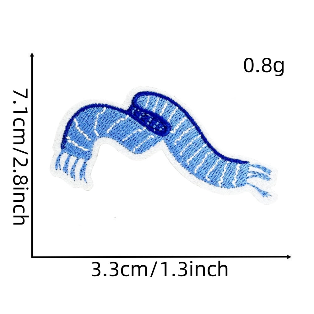Wholesale Chic Blue Doodle Christmas Embroidery Patches Clothing Applique Stickers DIY Fashion Accessory Gift