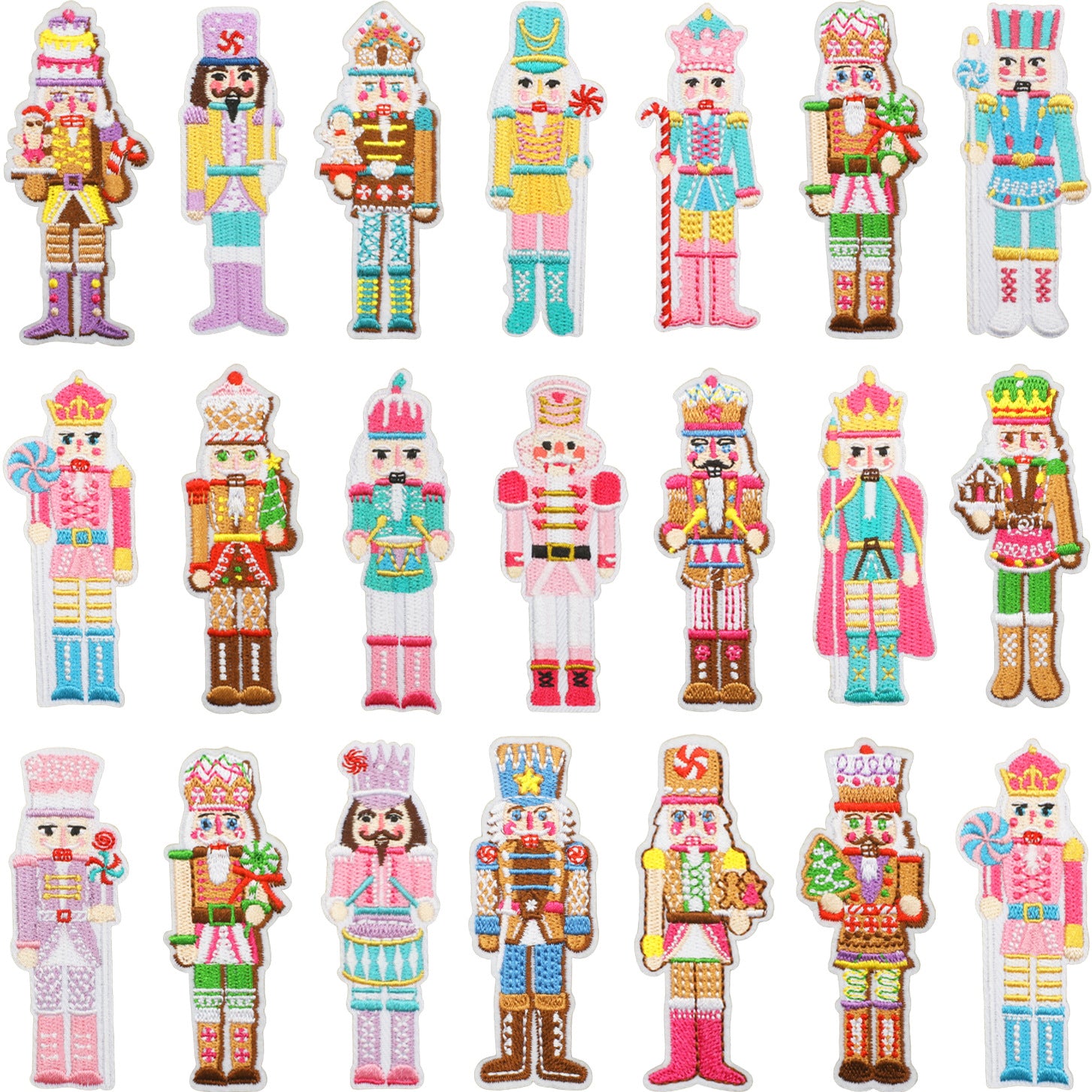 Wholesale Blue and white Christmas embroidered DIY Patches