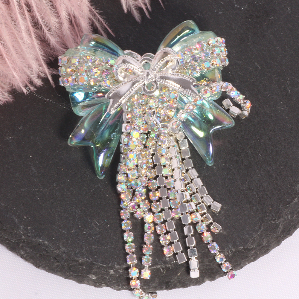 Wholesale Diamond chain tassel bow diamond ball straight hole beads DIY accessories