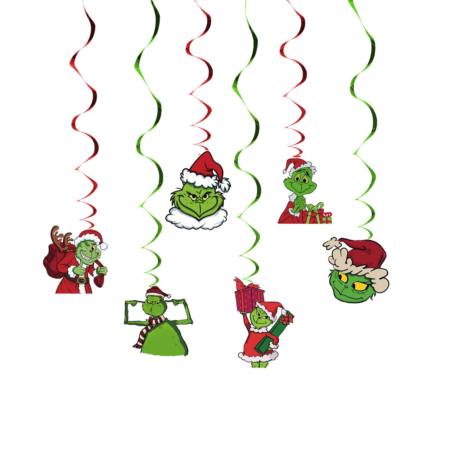 Wholesale 6/12pcs New Christmas Spiral Charm, Creative Cartoon Pvc