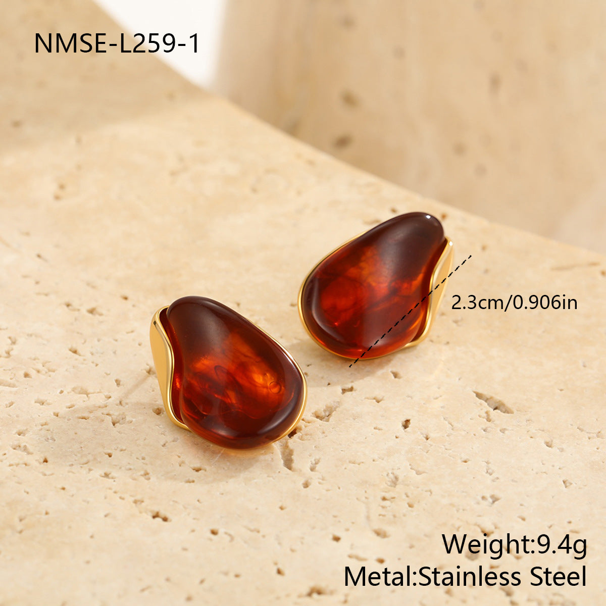 Wholesale Amber  Patchwork Resin Earrings