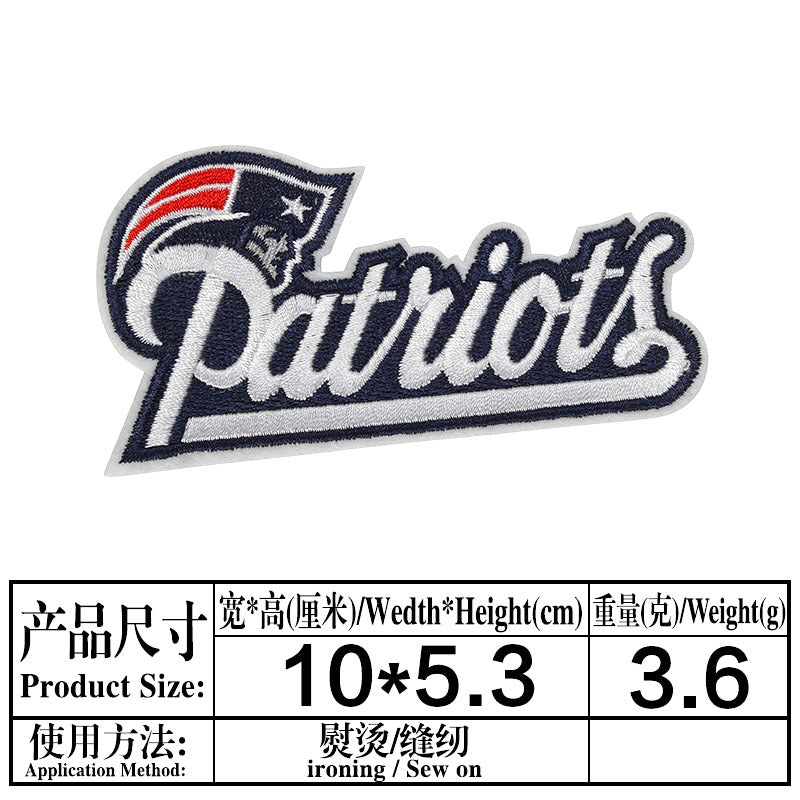 Wholesale Sports Meet Embroidered Fabric Patches for Clothing and Rugby Apparel