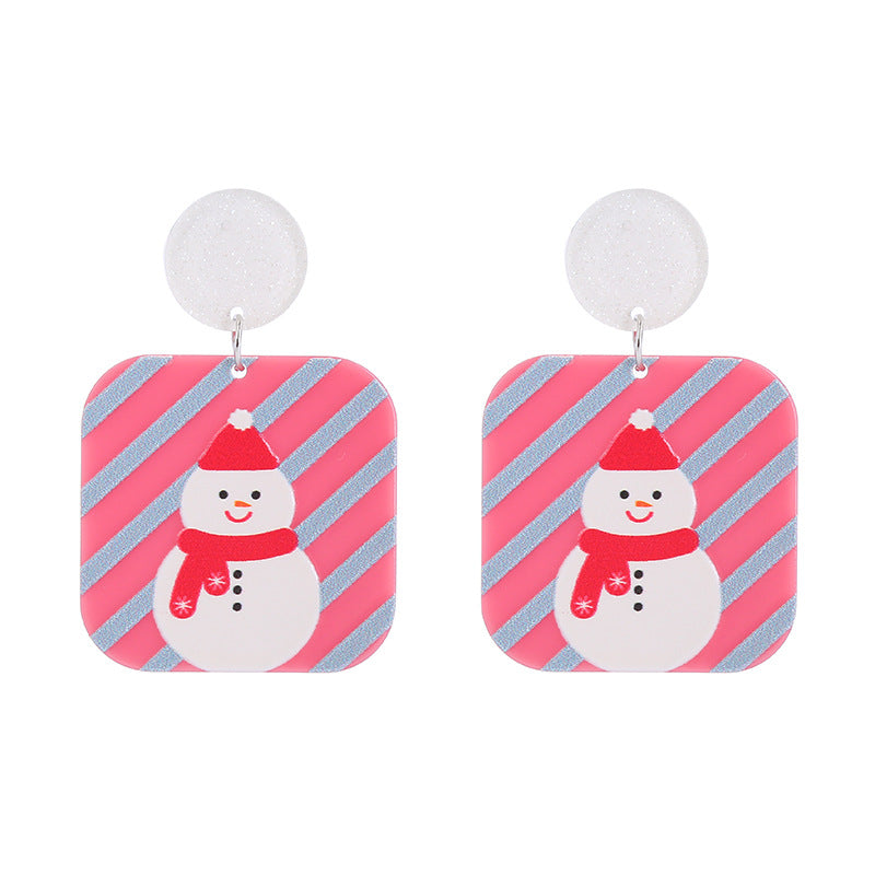 Wholesale Christmas Snowflake House Christmas Tree Gingerbread Man Acrylic Earrings