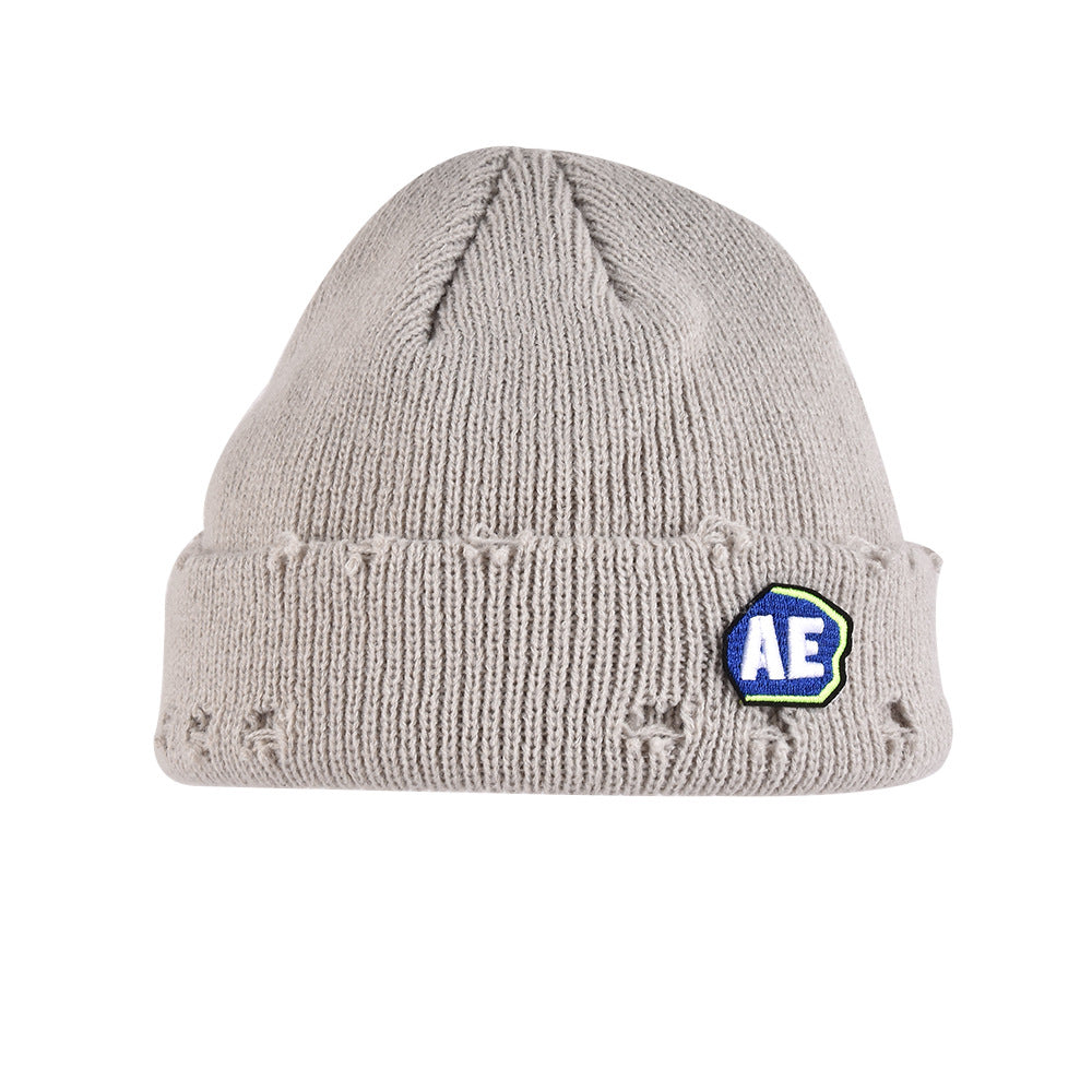 Wholesale Vintage Hole Knitted Melon Skin Hat