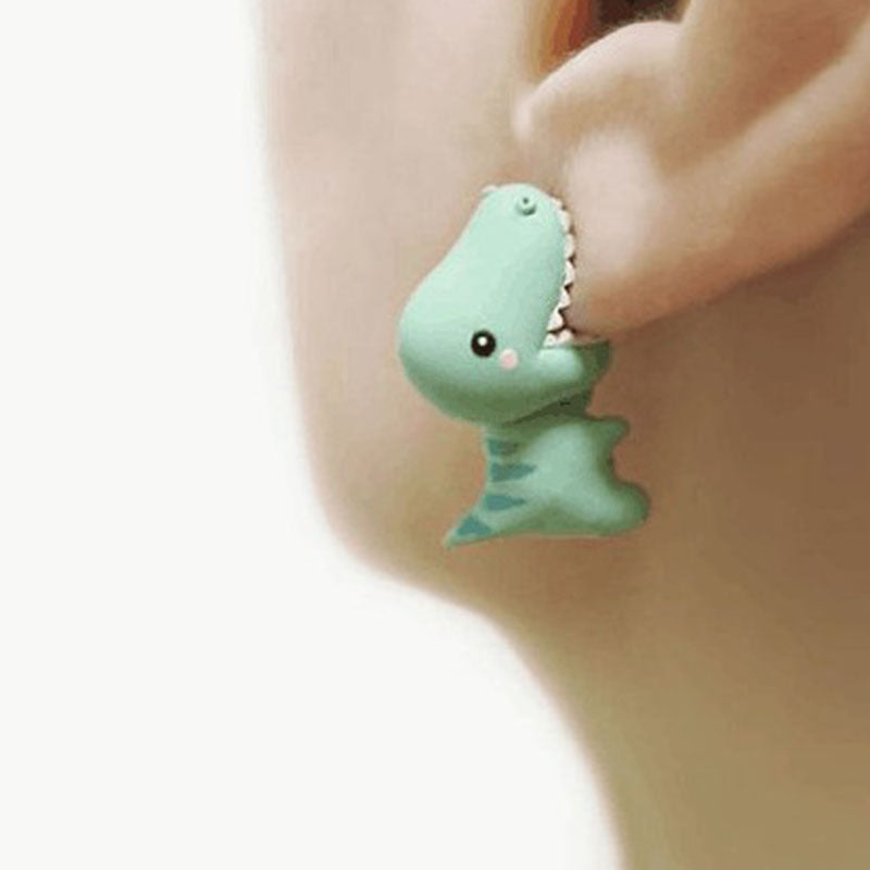 Wholesale Small animal bites ear  dinosaur shark earrings