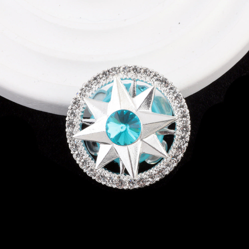 Wholesale 2pcs/pack New DIY Diamond Rotating Snow  Alloy Clay Straight Hole Beads Accessories