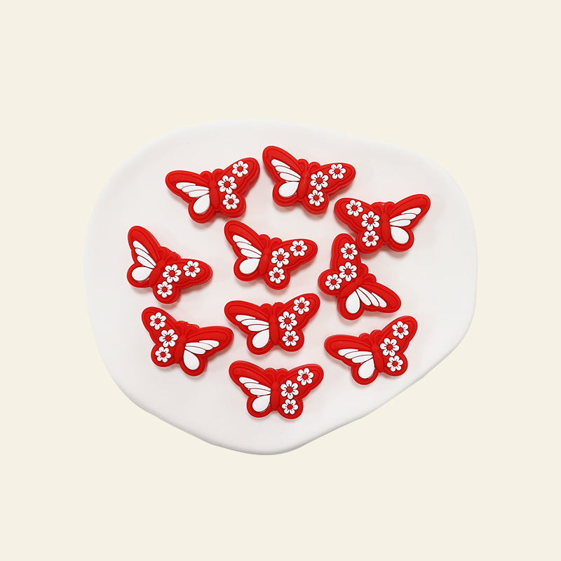 Wholesale 10PCS Cartoon Butterfly Silicone Beads
